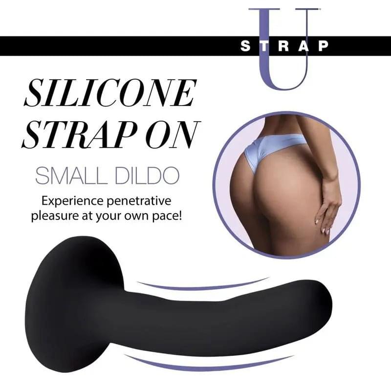 Black Silicone Strap-On Dildo Small Strap U Discreet Intimate Essentials.