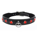 Bling Vixen Leather Choker w Red Rhinestones Master Series Discreet Intimate Essentials.