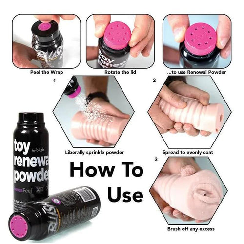 Blush Toy Renewal Powder - 96 g Bottle Blush Novelties Discreet Intimate Essentials.
