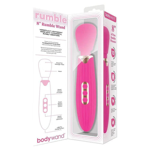 Bodywand RUMBLE WAND 8 Inch - Hot  20.3 cm USB Rechargeable Massage Wand Bodywand Discreet Intimate Essentials.