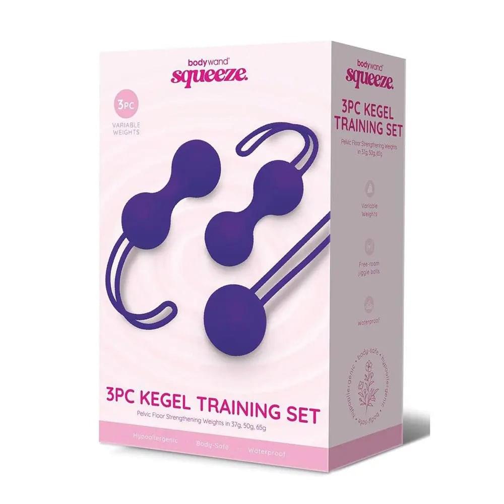 Bodywand Squeeze 3pc Kegel Training Set -  Weighted Kegel Ball Set - 3 Piece Kit Bodywand Discreet Intimate Essentials.