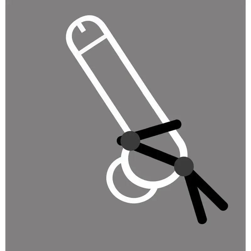 Boneyard Cock Leash Double -  Adjustable Cock Lasso Ring C1 Releasing Discreet Intimate Essentials.
