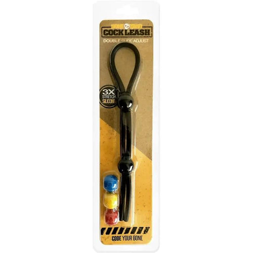 Boneyard Cock Leash Double -  Adjustable Cock Lasso Ring C1 Releasing Discreet Intimate Essentials.