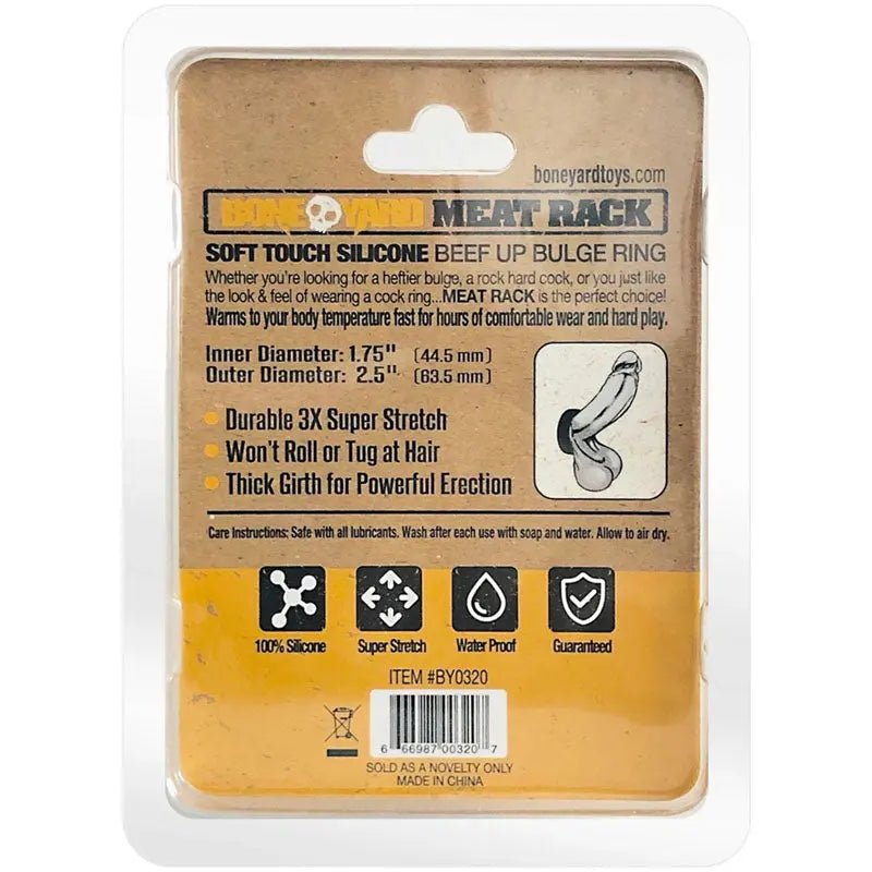Shop affordable quality Boneyard Meat Rack Beef Up Bulge Ring - 45 mm Silicone Cock Ring - Discreet Intimate Essentials - COCK RINGS - C1 Releasing