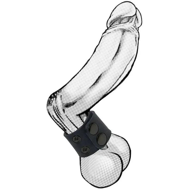 Boneyard Silicone Ball Strap  -  3-Snap 4 cm Adjustable Ball Stretcher Ring C1 Releasing Discreet Intimate Essentials.