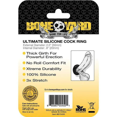 Boneyard Ultimate Silicone Ring  -  50mm Cock Ring C1 Releasing Discreet Intimate Essentials.