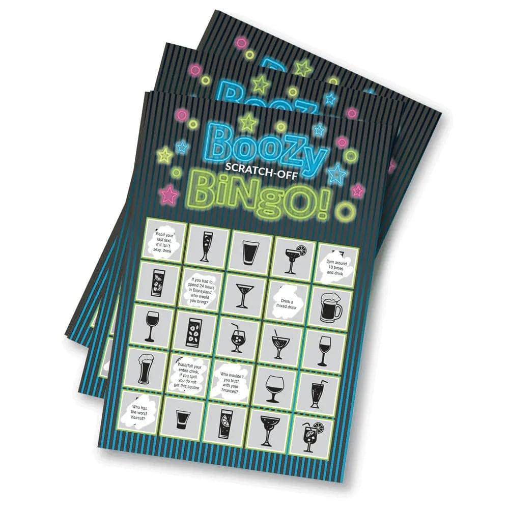 Boozy Bingo - Drinking Scratcher Card Little Genie Discreet Intimate Essentials.