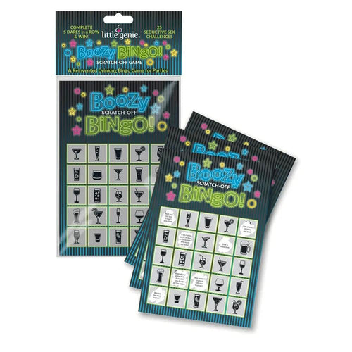 Boozy Bingo - Drinking Scratcher Card Little Genie Discreet Intimate Essentials.
