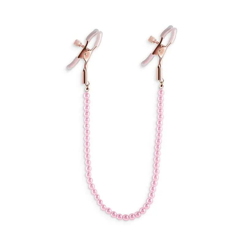 Bound Nipple Clamps - DC1 -  - Gold Nipple Clamps with  Pearl Chain NS Novelties Discreet Intimate Essentials.