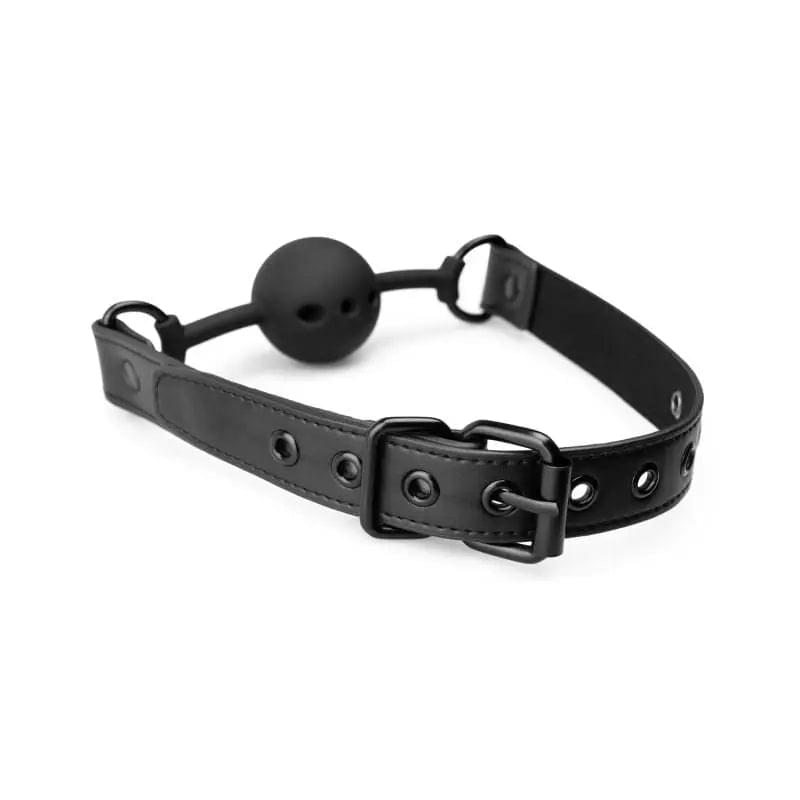Breathable Silicone Ball Gag Black Bedroom Fantasies Discreet Intimate Essentials.