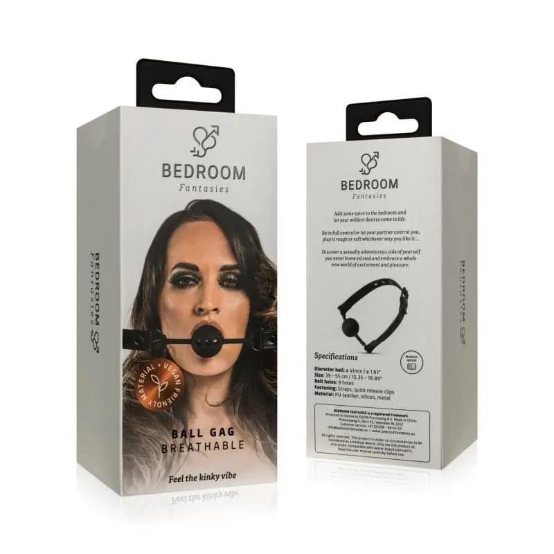 Breathable Silicone Ball Gag Black Bedroom Fantasies Discreet Intimate Essentials.