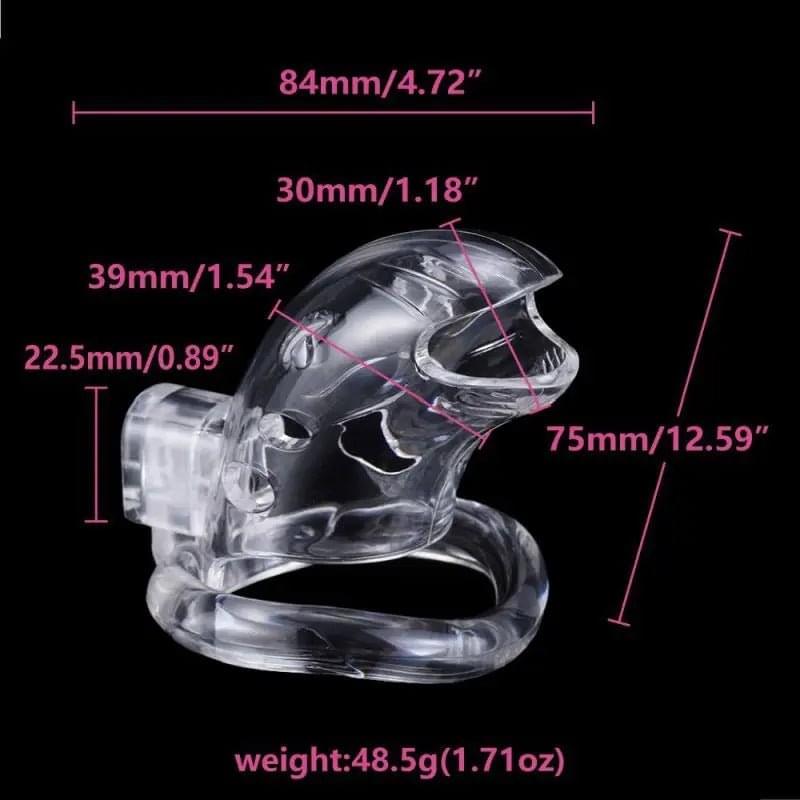 Brutus Shark Chastity Cage Clear Brutus Discreet Intimate Essentials.
