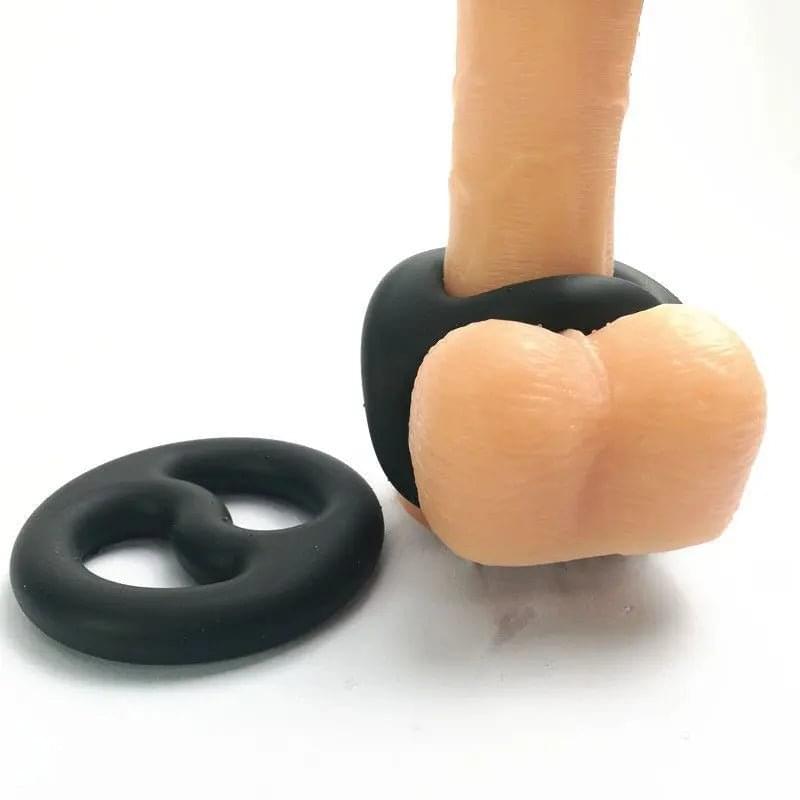 Brutus Yin Yang Silicone Cock and Ball Duo Ring Brutus Discreet Intimate Essentials.