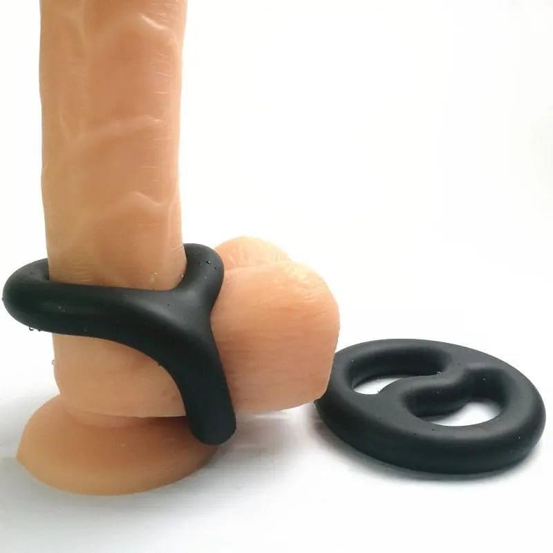 Brutus Yin Yang Silicone Cock and Ball Duo Ring Brutus Discreet Intimate Essentials.