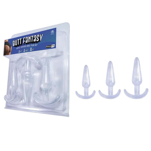 Butt Fantasy Triple Tapered Anal Plug Set -  -  Beginners Butt Plugs - Set of 3 Sizes Excellent Power Discreet Intimate Essentials.