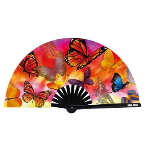 Butterfly Garden Blacklight Folding Fan Neva Nude Discreet Intimate Essentials.