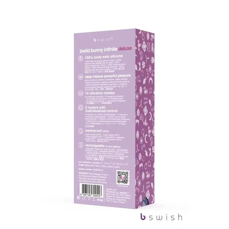 Bwild Bunny Infinite Deluxe Purple Bswish Discreet Intimate Essentials.