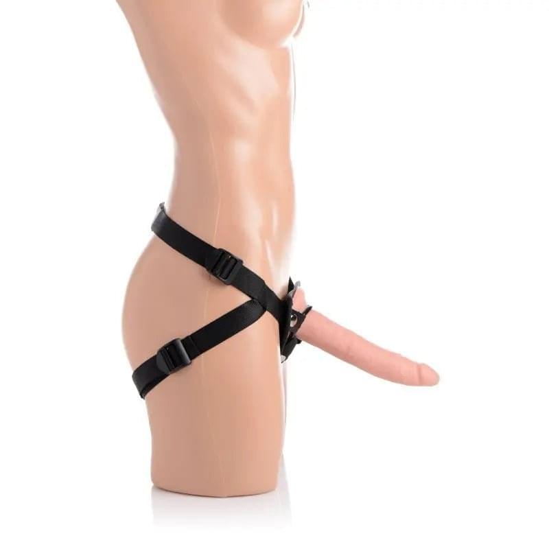 Charmed 7.5in Silicone Dildo w Harness Flesh Strap U Discreet Intimate Essentials.