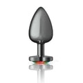 Cheeky Charms Gunmetal  Butt Plug w Heart Rainbow Jewel Large Cheeky Charms Discreet Intimate Essentials.
