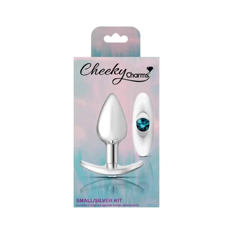 Cheeky Charms Silver Anchor Butt Plug w Clear and Pink Jewel Kit Cheeky Charms Discreet Intimate Essentials.