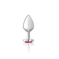 Cheeky Charms Silver Metal  Butt Plug w Heart Pink Jewel Medium Cheeky Charms Discreet Intimate Essentials.