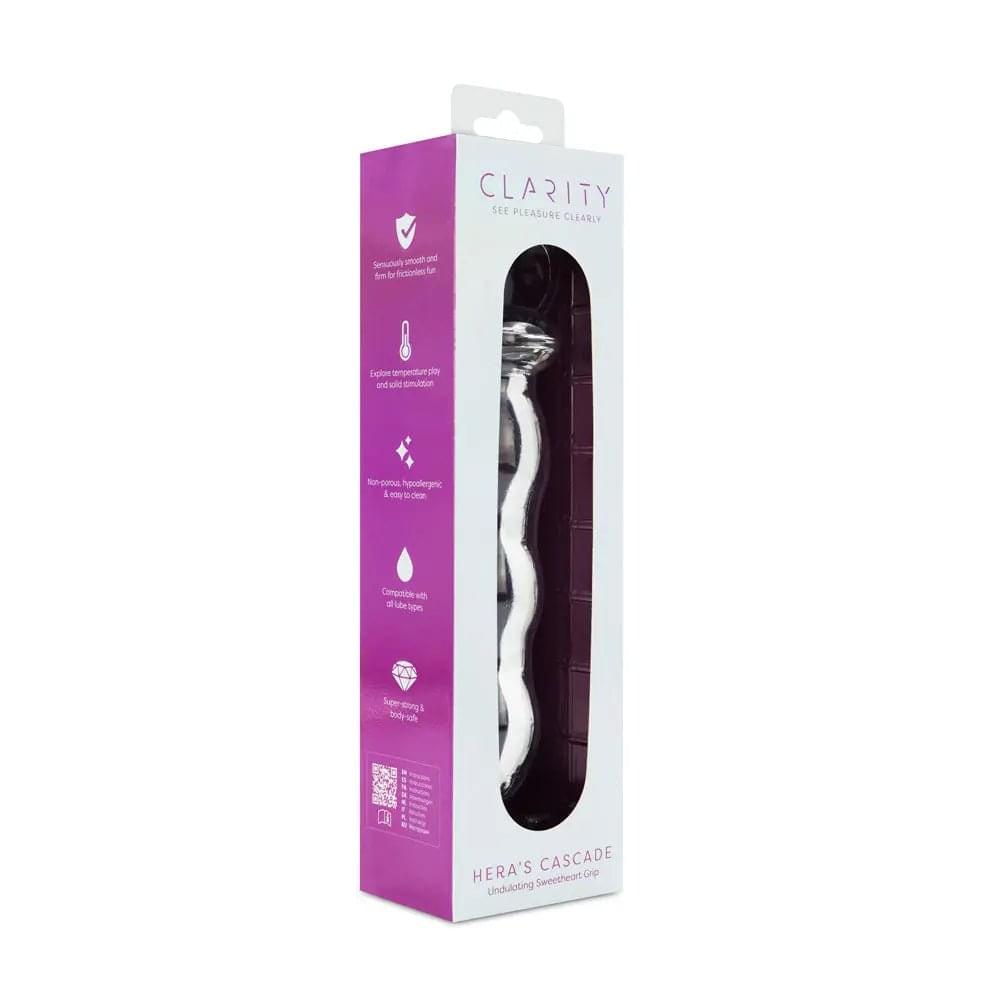 Clarity - Hera's Cascade -  15 cm Glass Dildo Creative Conceptions Discreet Intimate Essentials.