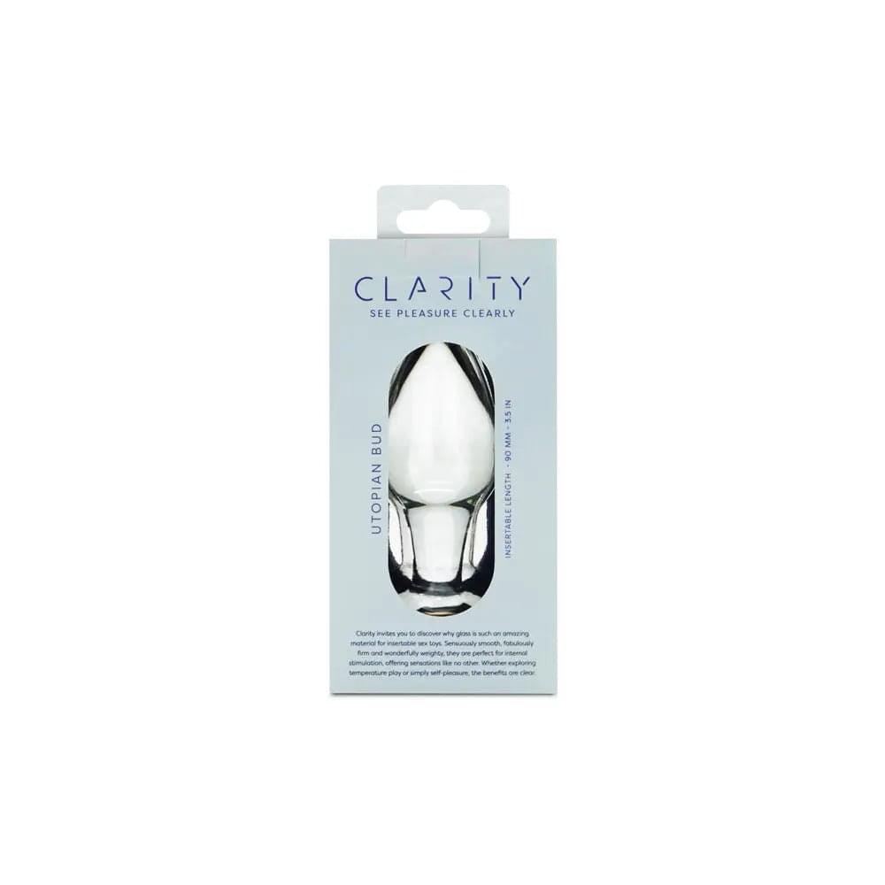 Clarity - Utopian Bud -  8.9 cm Glass Butt Plug Creative Conceptions Discreet Intimate Essentials.