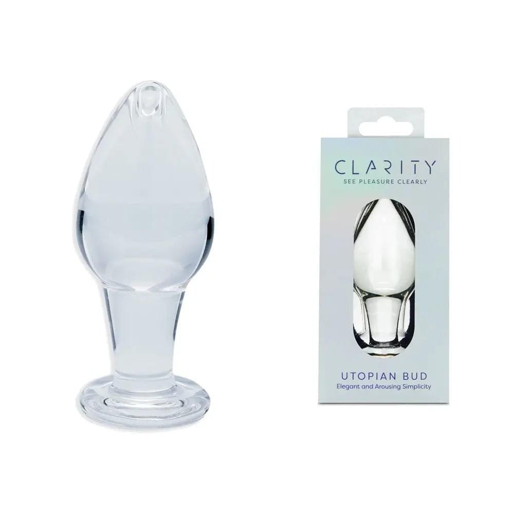 Clarity - Utopian Bud -  8.9 cm Glass Butt Plug Creative Conceptions Discreet Intimate Essentials.