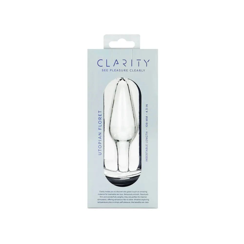 Shop affordable quality Clarity - Utopian Floret - 11 cm Glass Butt Plug - Discreet Intimate Essentials - GLASS TOYS - Creative Conceptions