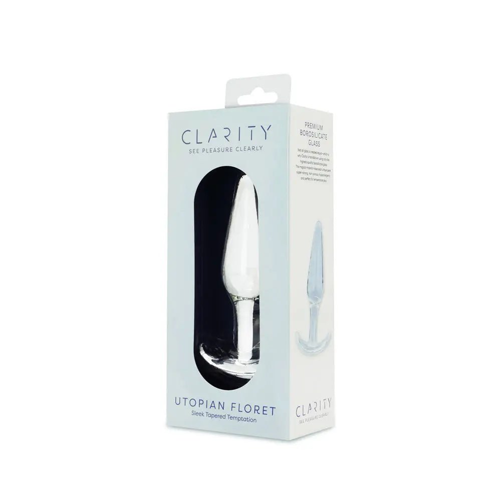 Shop affordable quality Clarity - Utopian Floret - 11 cm Glass Butt Plug - Discreet Intimate Essentials - GLASS TOYS - Creative Conceptions