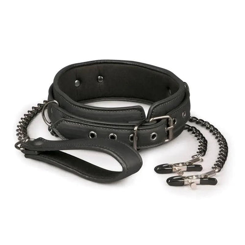 Collar With Nipple Chains Fetish Collection Discreet Intimate Essentials.