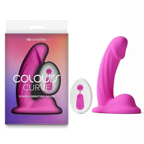 Colours Curve - Vibrating 5'' Dildo -  -  12.6 cm USB Rechargeable Vibrating Dildo with Wireless Remote NS Novelties Discreet Intimate Essentials.