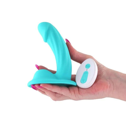 Colours Curve - Vibrating 5'' Dildo - Teal - Teal 12.6 cm USB Rechargeable Vibrating Dildo with Wireless Remote NS Novelties Discreet Intimate Essentials.