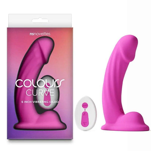 Colours Curve - Vibrating 6'' Dildo -  -  16.4 cm USB Rechargeable Vibrating Dildo with Wireless Remote NS Novelties Discreet Intimate Essentials.