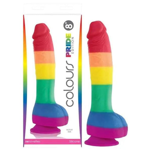 Colours Pride Edition - 8'' Dong - Rainbow 20.3 cm Dong NS Novelties Discreet Intimate Essentials.