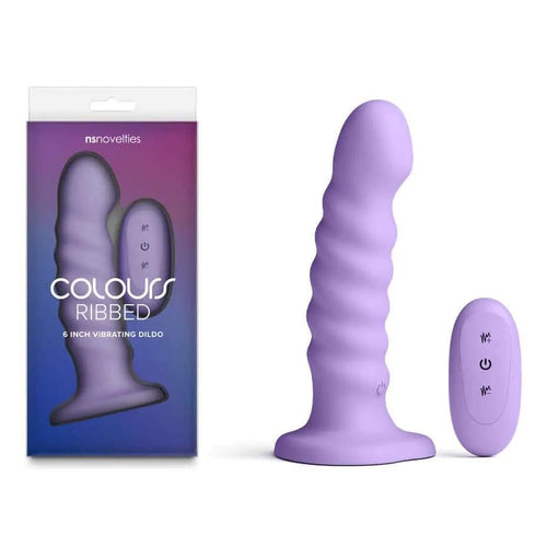 Colours Ribbed - 6'' Vibrating Dildo -  -  16.5 cm USB Rechargeable Vibrating Dildo with Wireless Remote NS Novelties Discreet Intimate Essentials.