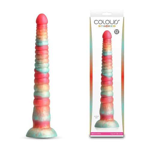 Colours Stacked - 12'' Dildo - Red/Gold - Red/Gold 30.6 cm Fantasy Dildo NS Novelties Discreet Intimate Essentials.