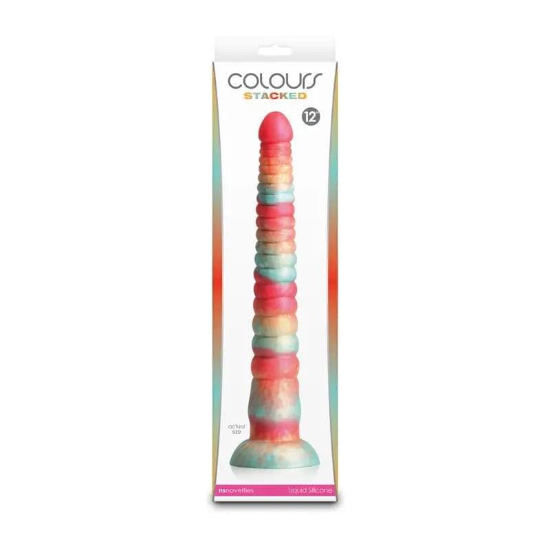 Colours Stacked - 12'' Dildo - Red/Gold - Red/Gold 30.6 cm Fantasy Dildo NS Novelties Discreet Intimate Essentials.
