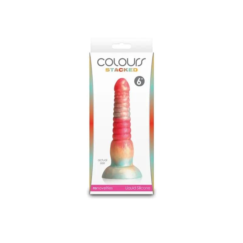 Colours Stacked - 6'' Dildo - Red/Gold - Red/Gold 16 cm Fantasy Dildo NS Novelties Discreet Intimate Essentials.