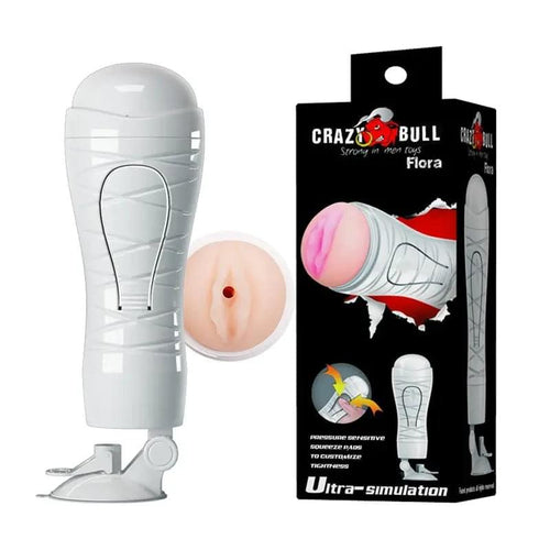 CRAZY BULL Flora Stroker -  Squeezable Vagina Stroker with Suction Base Crazy Bull Discreet Intimate Essentials.