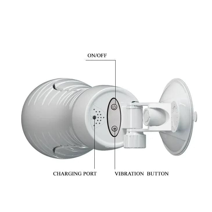 CRAZY BULL FLORA Vibrating Stroker -  USB Rechargeable Vibrating Squeezeable Vagina Stroker with Suction Base Crazy Bull Discreet Intimate Essentials.
