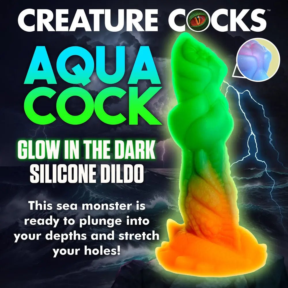 Shop affordable quality Creature Cocks Aqua-Cock - Glow in Dark Multi- 19.3 cm Fantasy Dildo - Discreet Intimate Essentials - DONGS - XR Brands