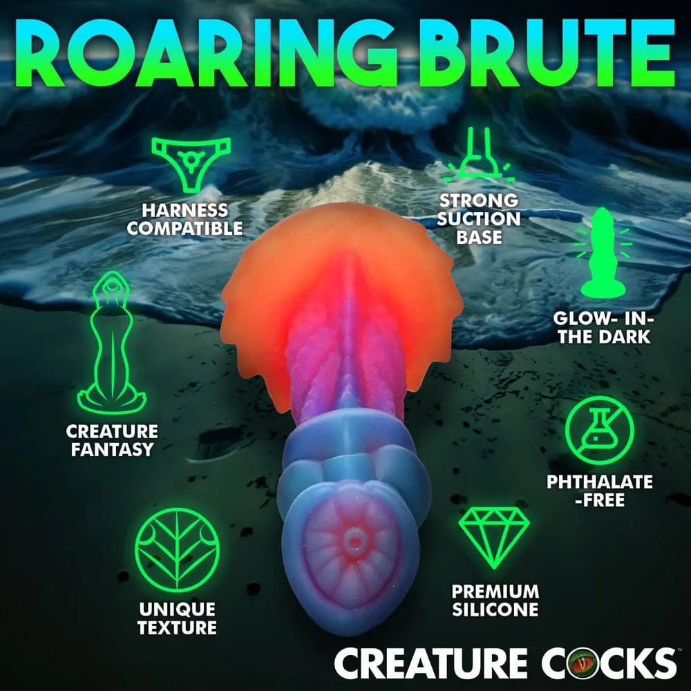Creature Cocks Aqua-Cock - Glow in Dark Multi- 19.3 cm Fantasy Dildo XR Brands Discreet Intimate Essentials.