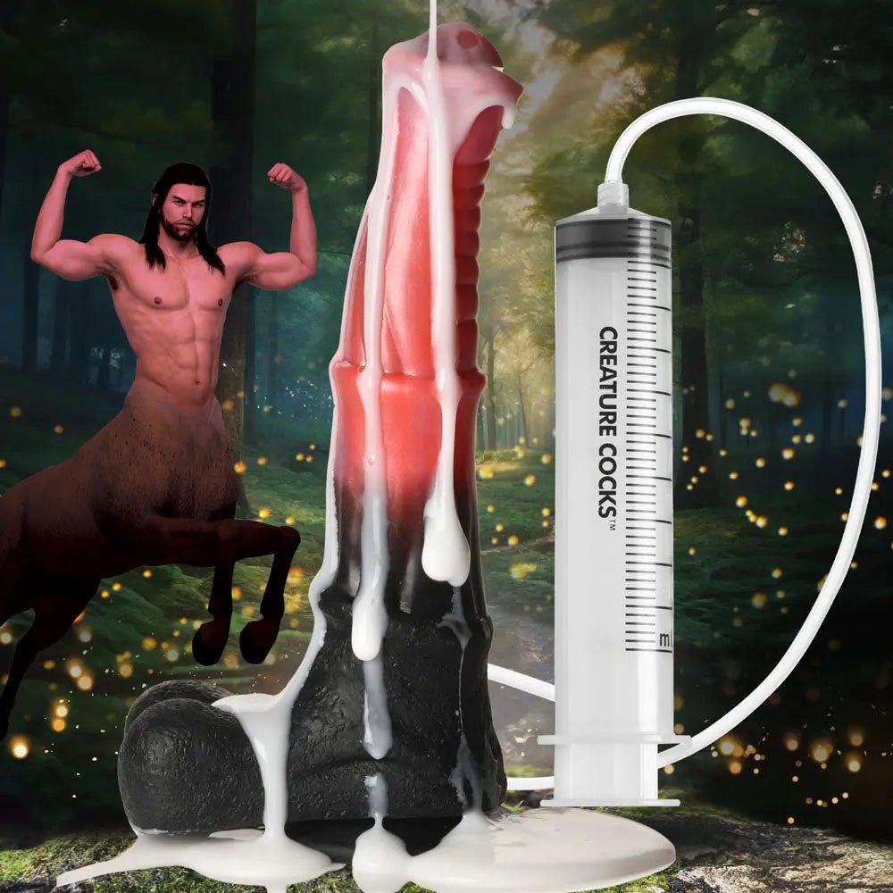 Shop affordable quality Creature Cocks Centaur Explosion - Pink/Black 24.5 cm Squirting Fantasy Dildo - Discreet Intimate Essentials - DONGS - XR Brands