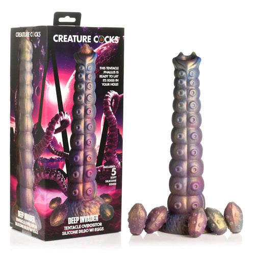 Creature Cocks Deep Invader - Multi-Coloured 22.9 cm Ovipositor Fantasy Dildo XR Brands Discreet Intimate Essentials.