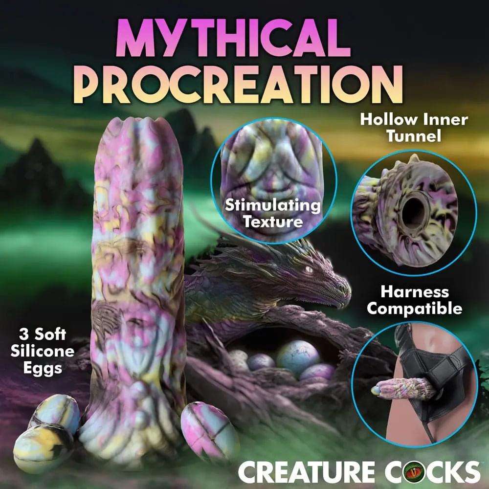 Creature Cocks Dragon Spawn - Multi- 18.5 cm Ovipositor Fantasy Dildo XR Brands Discreet Intimate Essentials.
