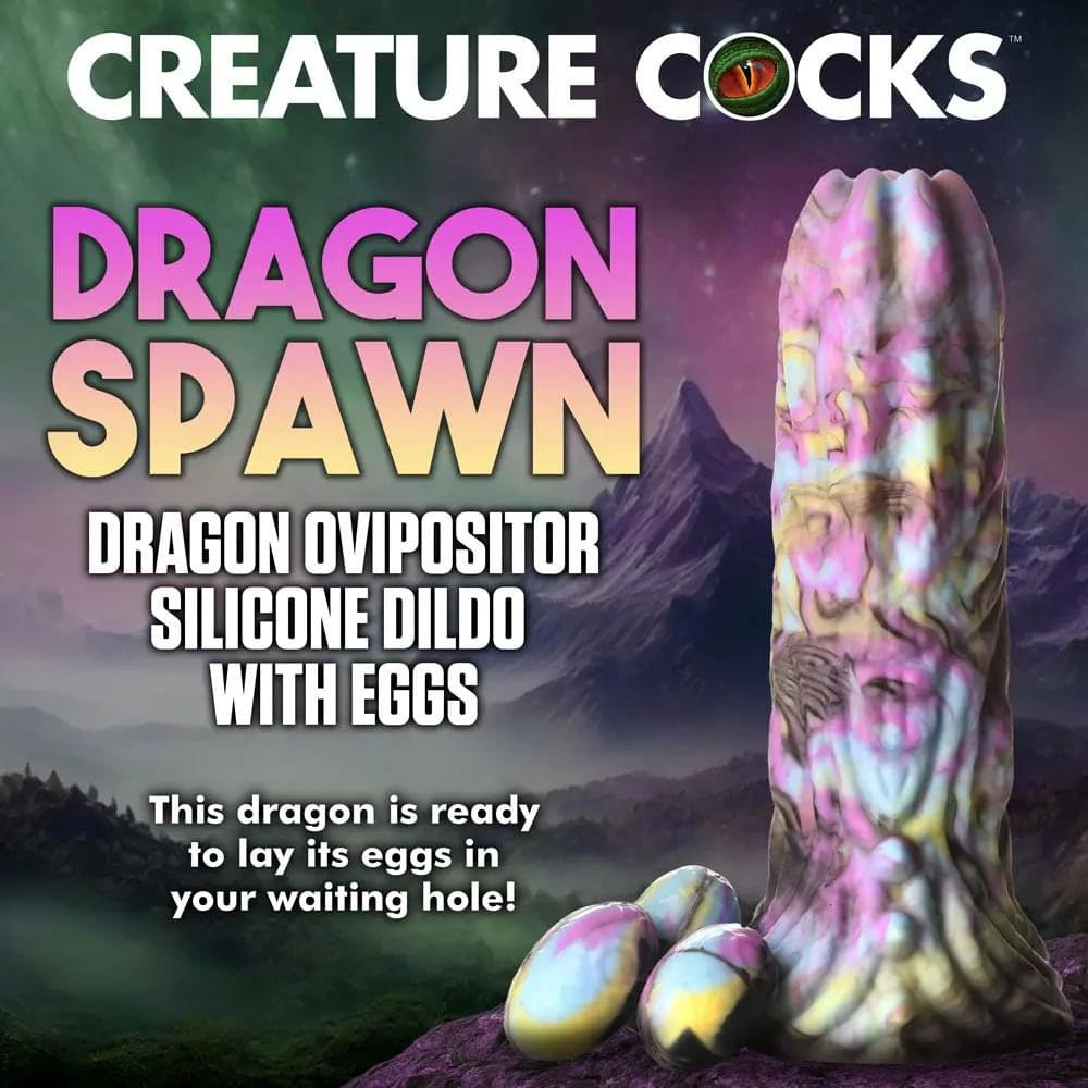 Creature Cocks Dragon Spawn - Multi- 18.5 cm Ovipositor Fantasy Dildo XR Brands Discreet Intimate Essentials.