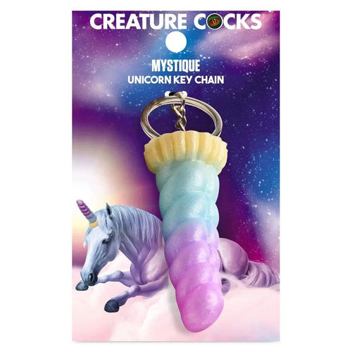 Creature Cocks Mystique Unicorn Keychain - Novelty Fantasy Dildo Keyring XR Brands Discreet Intimate Essentials.