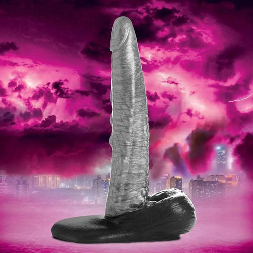 Creature Cocks The Gargoyle Rock Hard Silicone Dildo - Silver 23.6 cm Fantasy Dildo XR Brands Discreet Intimate Essentials.