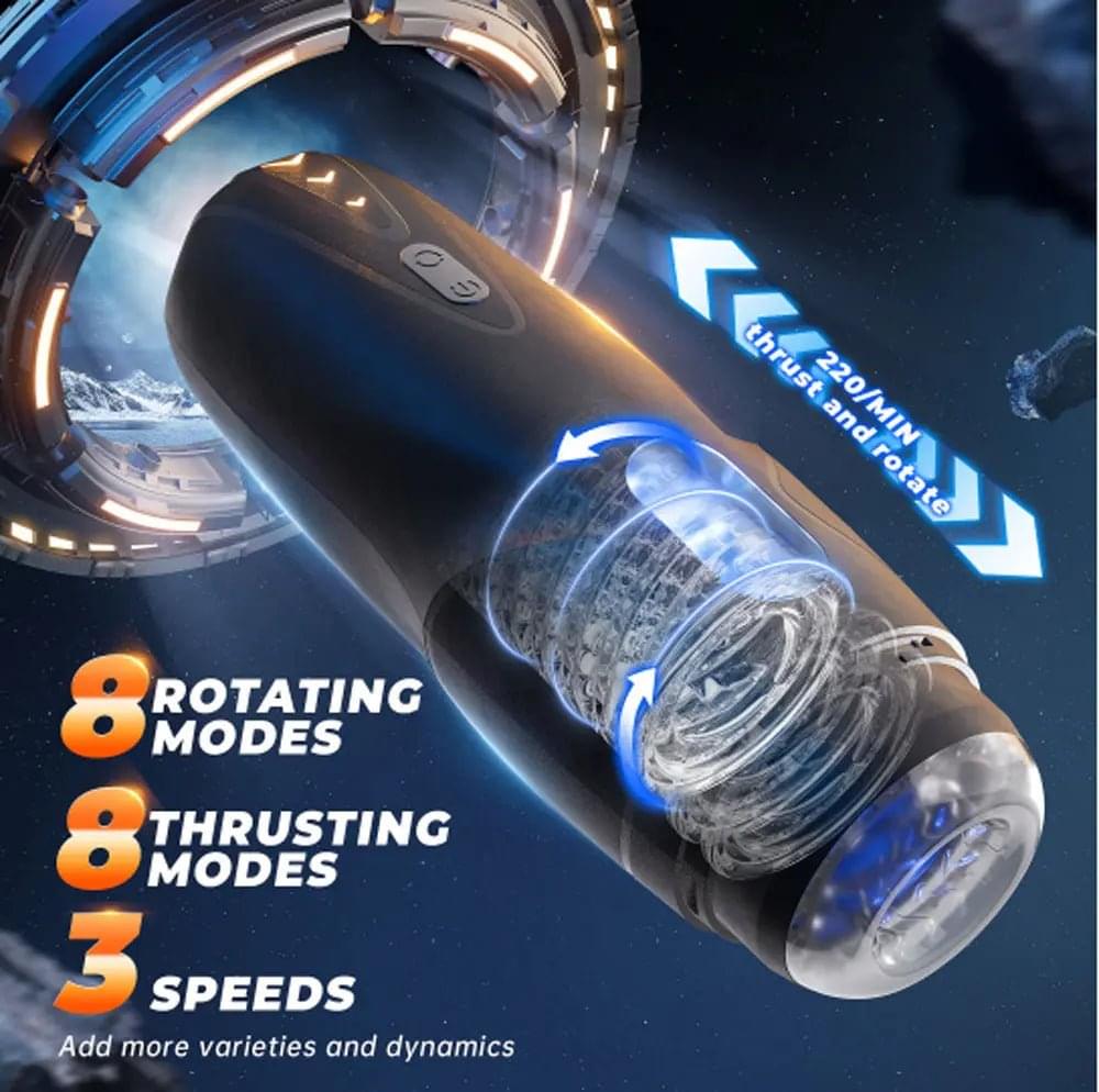 CyberSkin The Galaxy Voy - USB Rechargeable Thrusting & Rotating Auto Masturbator with Heater CyberSkin Discreet Intimate Essentials.